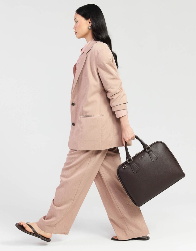 SABEN - Parker Leather Briefcase Cacao