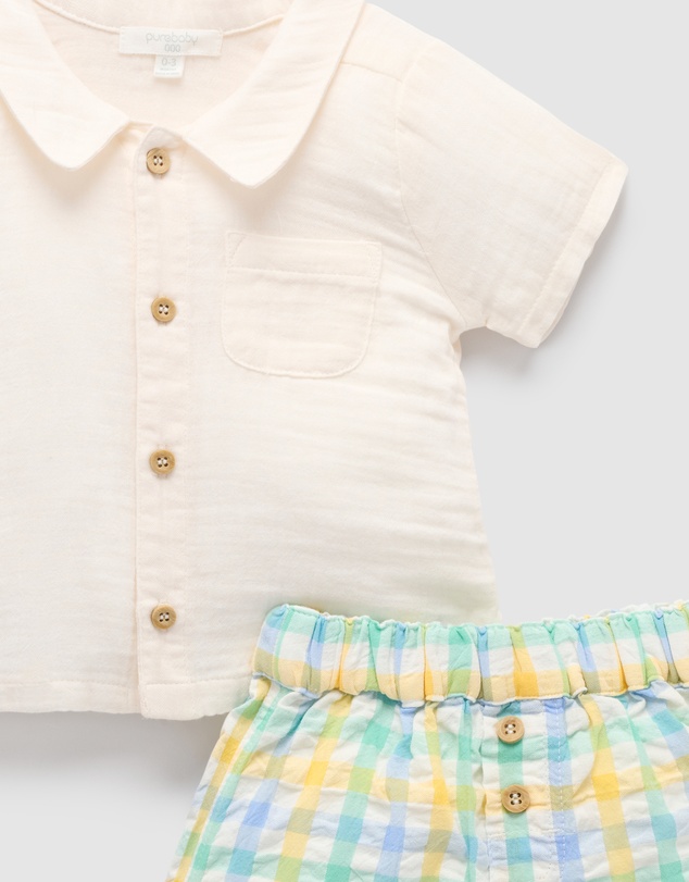 Purebaby - Check Set -Kids-Babies