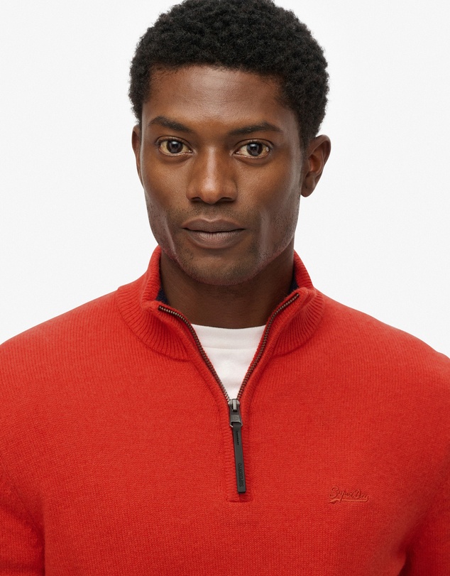 Superdry - Wool Blend Half Zip Slim Fit Jumper