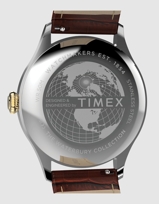 TIMEX - Waterbury Classic 39mm Brown Crocodile Grain Leather Strap Watch