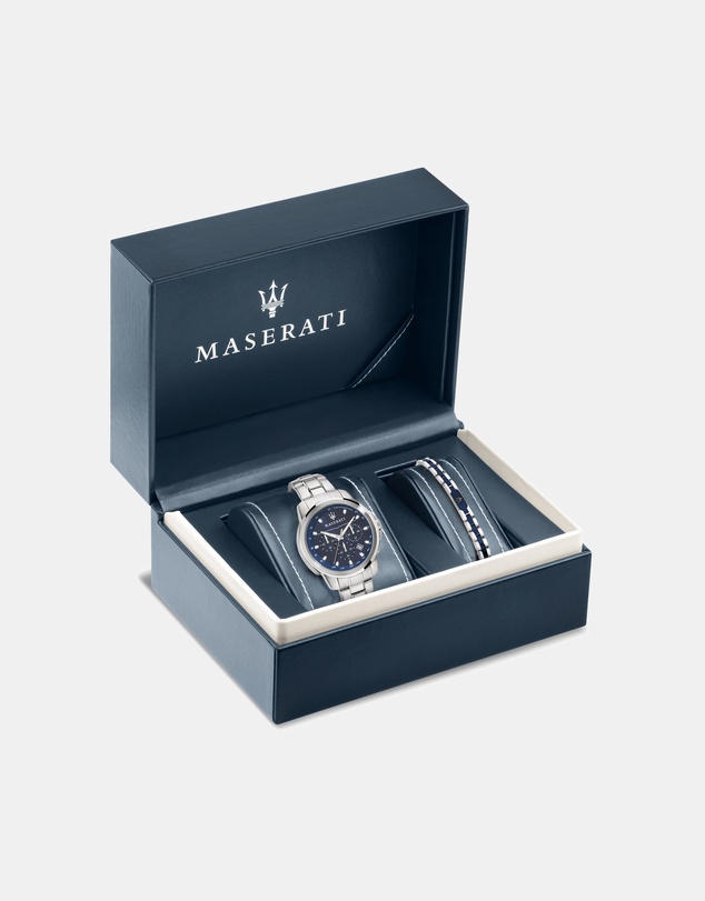 Maserati - Successo 44mm Stainless Steel Chronograph Gift Set with Bracelet
