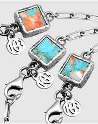 Haze & Glory - ICONIC EXCLUSIVE - Bracelet Men Turquoise Square 925 Sterling Silver