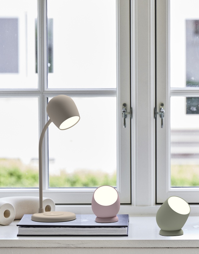 Kreafunk - Kreafunk Ellie Lamp W/ Qi Charger And Bluetooth Speaker - Ivory Sand