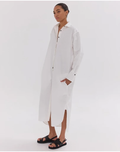 Cloth & Co. - The Shirt Dress | White