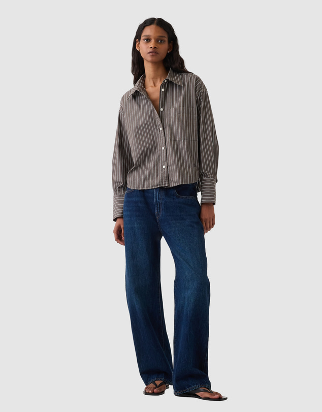 GAP - LS Swing Crop Shirt