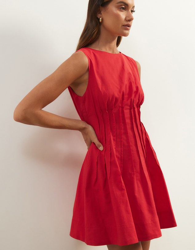 Atmos&Here - Anna Pin Tuck Shift Mini Dress