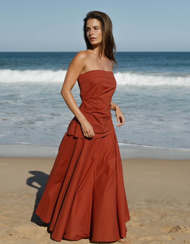 Forcast - Deb Cotton Midi Full Skirt