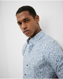 Politix - Textured Floral Long Sleeve Shirt