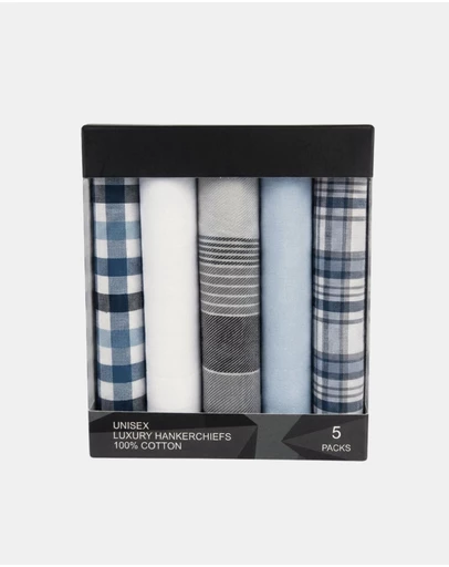 Henry Bucks - HENRY BUCKS Luxury Cotton Handkerchiefs 5 Pack MULTI