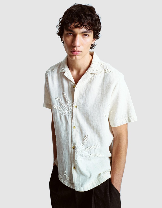 Topman - Short Sleeve Hand Embroidered Shirt