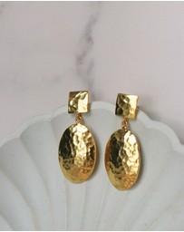 Ottoman Hands - Desiree Hammered Drop Stud Earrings