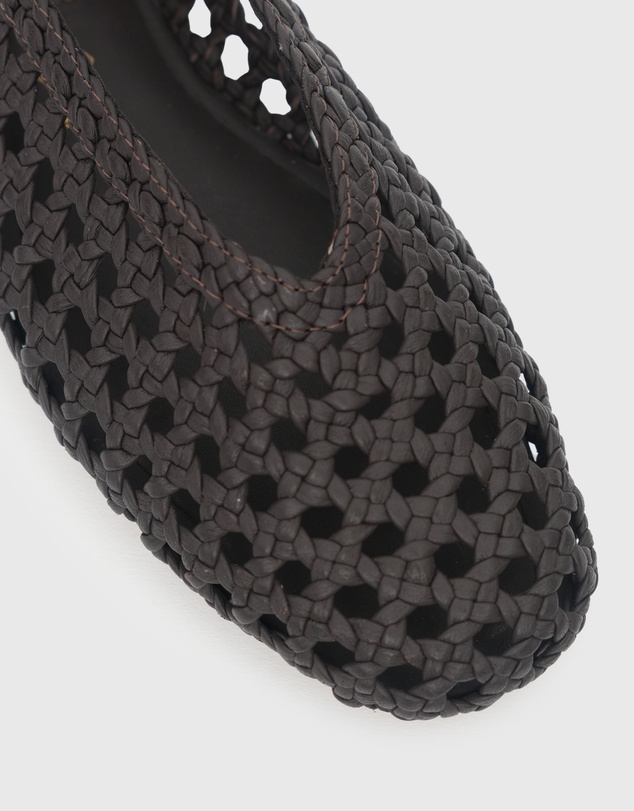 Betts - Izzy Leather Woven Ballet Flats
