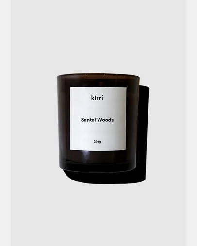Kirri by Scent Australia Home - Santal Woods Candle 220g + Glass Cloche 220g