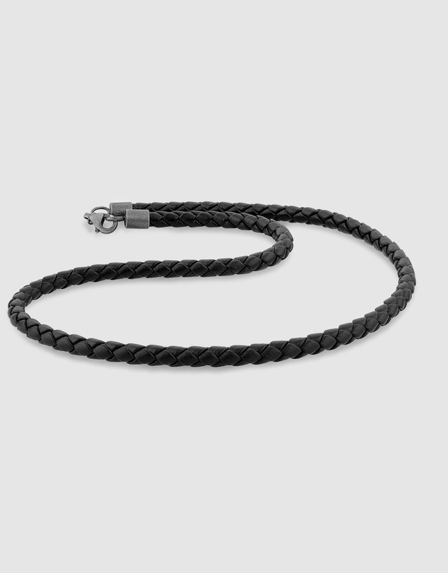 Kuzzoi - ICONIC EXCLUSIVE - Leather Cord Necklace with Oxidised Sterling Silver Closure