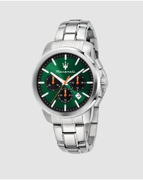 Maserati - Maserati Successo 42mm Chrono Green Dial Stainless Steel Strap Watch