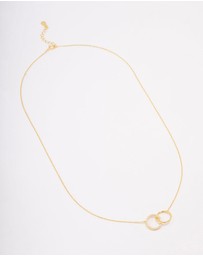 Lovisa - Gold Plated Sterling Silver Paved Link Hoop Necklace