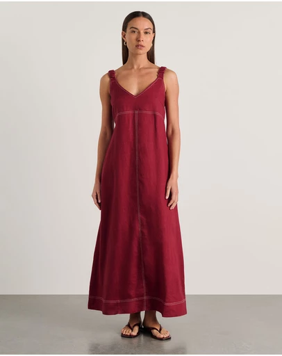 Jag - Sara Linen Midi Dress