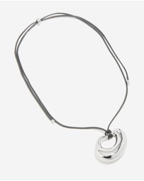 Lovisa - Waterproof Stainless Steel Open Molten Pendant Cord Necklace