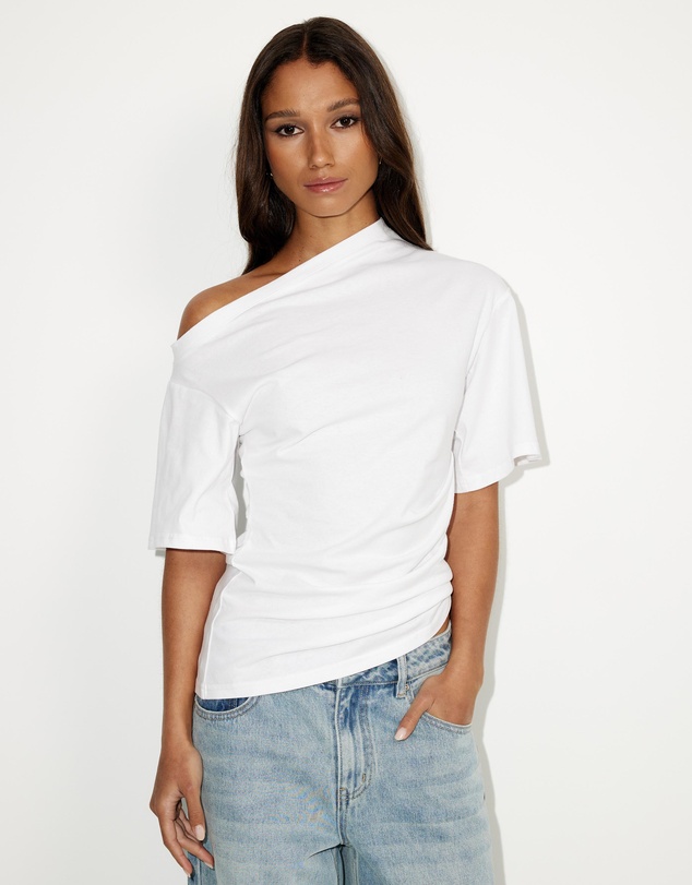 Dazie - Hazel Ruched Jersey Short Sleeve Top