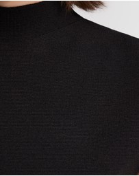 Oxford - Pepper Knitted Funnel Collar Top