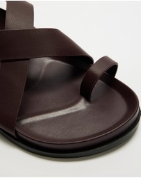 AERE - Leather Crossover Footbed Sandals