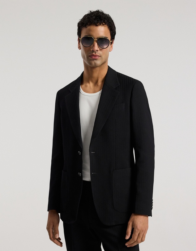 Calibre - Herringbone Jacquard Blazer Black