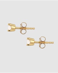 Elli Jewelry - Earring Stud Moonstone 925 Sterling Silver Gold-Plated