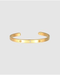 Elli Jewelry - Bracelet Bangle Cross Basic Geo Zirconia 925 Sterling Silver gold plated