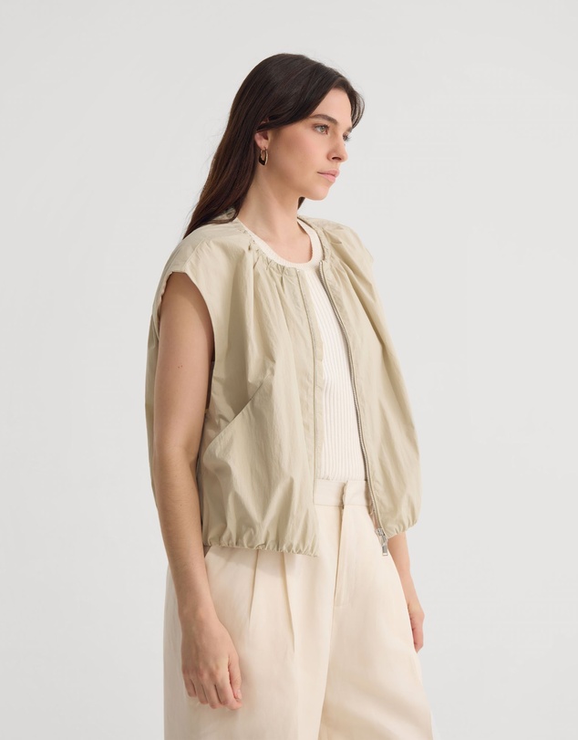Oxford - Katie Sleeveles Bomber Jacket