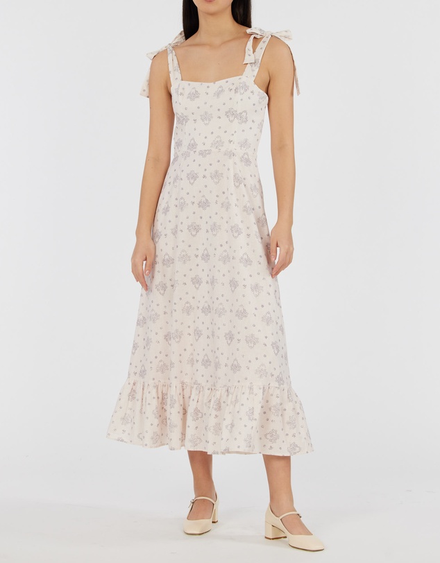 Amelius - Blue Maiden Linen Midi Dress