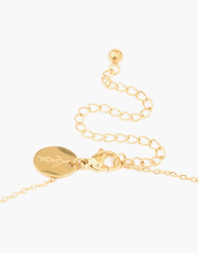 Lovisa - Waterproof Gold Plated Stainless Steel Textured Heart Pendant Necklace