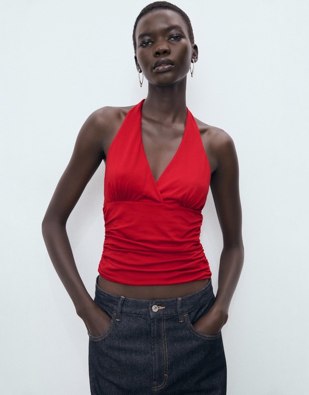 M.N.G - V-Neck Top With Open Back