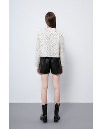 Glamorous - Sequinned love button tweed coat