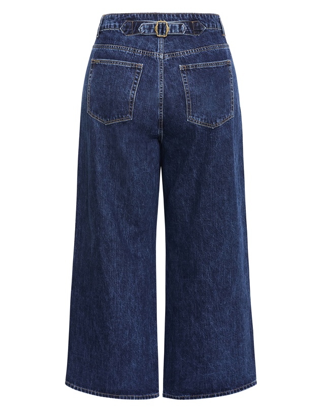 City Chic - Plus size Harley Fit Leila Side Stripe Wide Leg Jean - dark wash