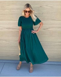 Esther & Co - Iolana Dress - Deep Green