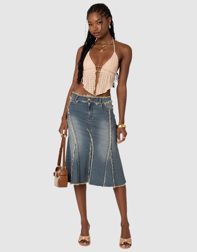 EDIKTED - Anaya Textured Open Back Top