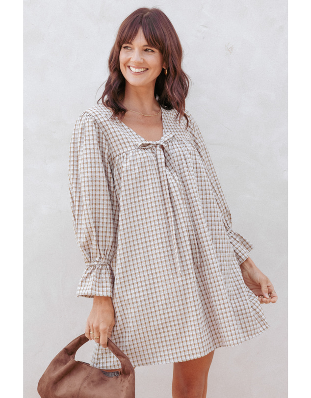 Petal & Pup - Lynden Mini Dress - Green Gingham