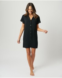 UNE PIECE - Lace Trim Modal Shirt Nightie