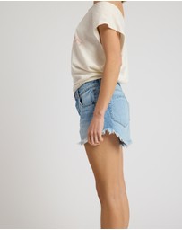ONE TEASPOON - Outlaws Low Waist Mid-Length Denim Shorts
