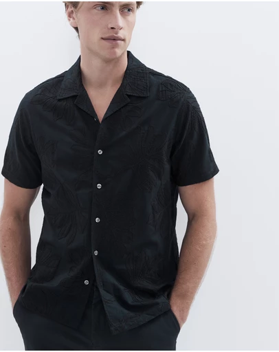 UNISON - Leaf Embroidered Regular Fit Shirt