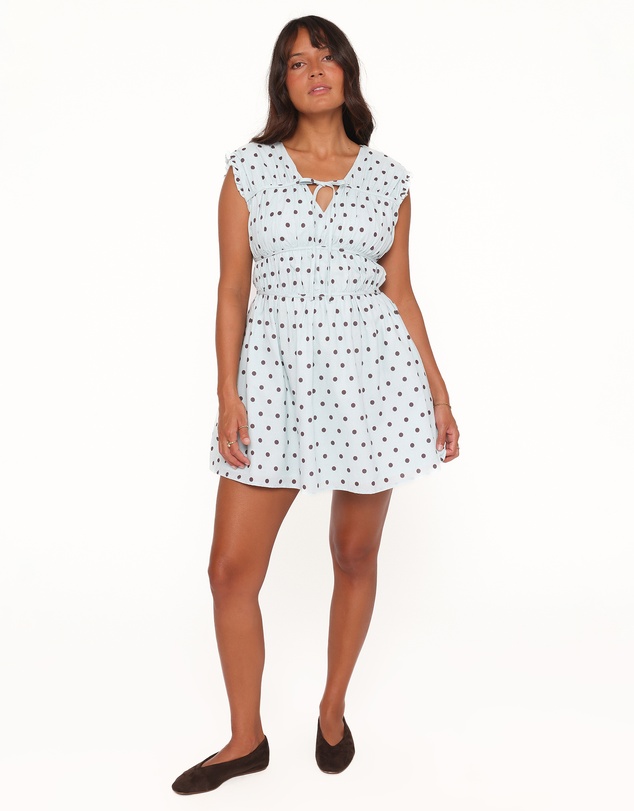 Petal & Pup - Pipper Mini Dress - Blue Polka Dot