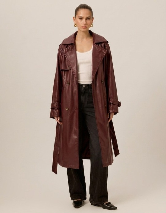 Tussah - Tess Leather Look Trench Coat