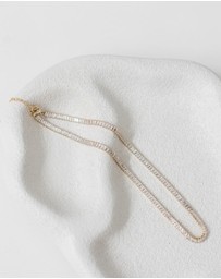 The White Collection - Sidney Necklace - Baguette Gold Bridal Necklace