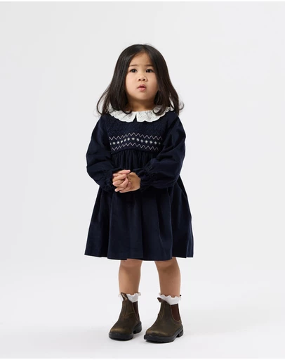 Goldie + Ace - Daphne LS Corduroy Smocked Dress - Babies-Kids