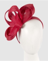 Fillies Collection - Red Abaca Loops Racing Fascinator