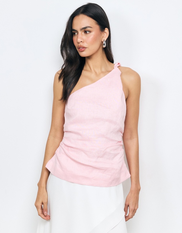 AERE - Penny Linen One Shoulder Top