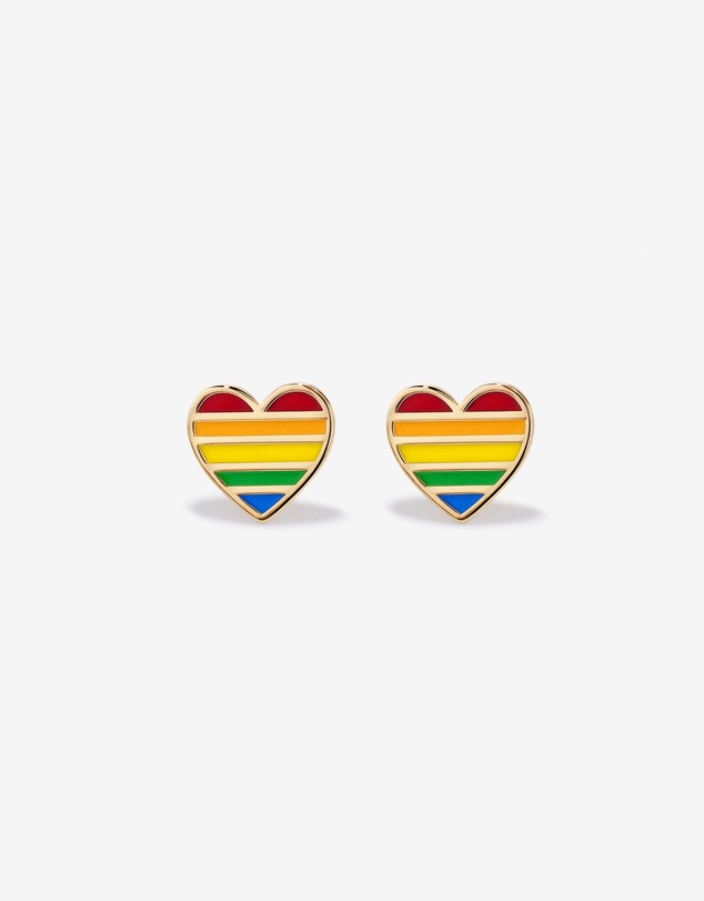 Michael Hill - Heart Stud Earrings in 18Kt Vermeil with Enamel
