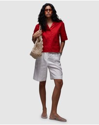 TOPSHOP - Co-Ord Cutwork Crop Shirt