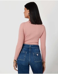 GUESS - LS Kyla Rib Henley Top