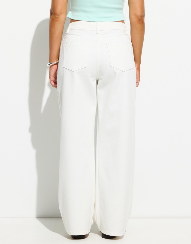 Dazie - Seattle Mid Rise Tie Front Baggy Jeans